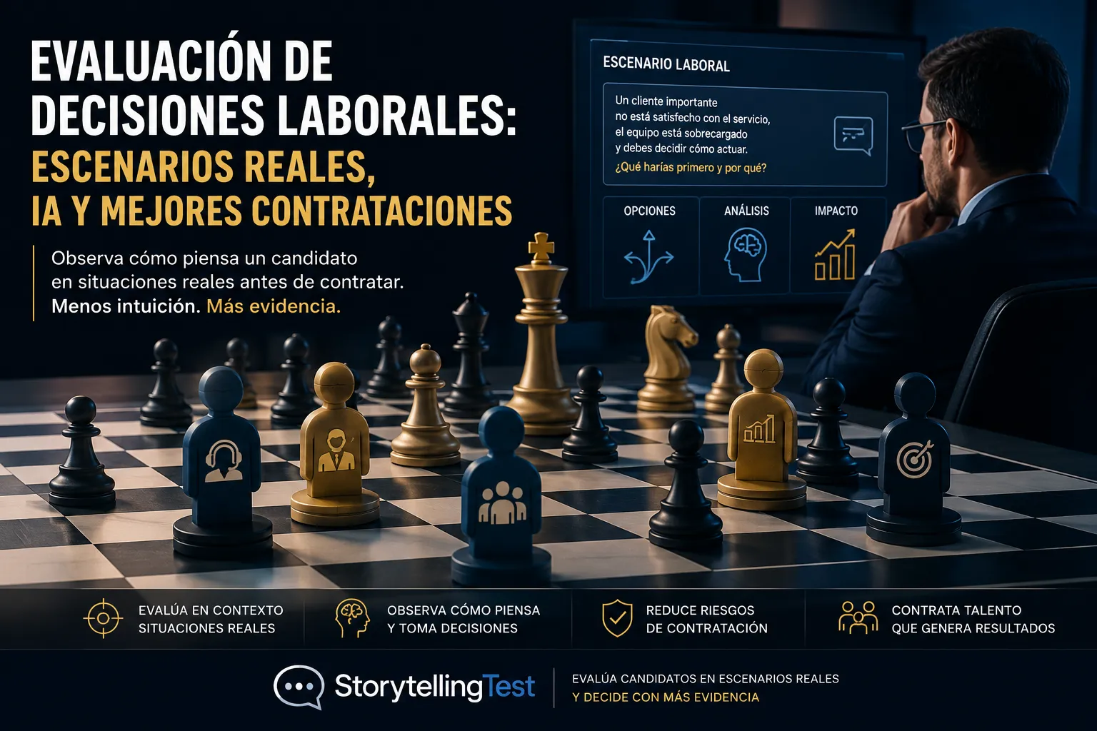 Evaluación de decisiones laborales con IA y escenarios reales para contratar mejor